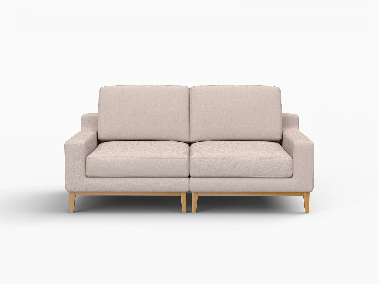 Deluxe Cloud 2-Seater Khaki Loveseat | 2-Piece, Linen Look Poly Fabric, Washable Cushion Covers