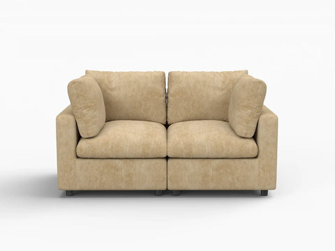 Lounge Cloud Sectional Sofa Covers | Khaki Linen-Blend Chenille Sofa Cover for 2-Seater