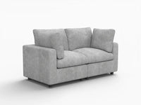 Fundas de sofá seccional Lounge Cloud | Funda de sofá biplaza de lino y chenilla gris claro