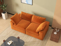 Deluxe Cloud 2-Seater Loveseat in Terracotta Velvet | 2-Piece, Small Space Seating, Easy To Clean, Small Space