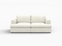 Deluxe Cloud 2-Seater White Small Space Loveseat | 2-Piece, Bouclé Sherpa-Like Fabric, Easy To Clean