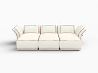 Deluxe Cloud 3-Seater Beige Large Space U-Shaped Sectional | 6-Piece (Includes 3 Ottomans), Bouclé Sherpa-Like Fabric, Easy To Clean