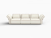 Deluxe Cloud 3-Seater Beige Small Space Couch Sectional | 3-Piece, Bouclé Sherpa-Like Fabric, Easy To Clean