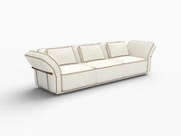 Deluxe Cloud 3-Seater Beige Small Space Couch Sectional | 3-Piece, Bouclé Sherpa-Like Fabric, Easy To Clean