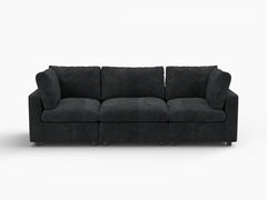 Fundas de sofá seccional Lounge Cloud | Funda de sofá de chenilla de lino negro para 3 plazas