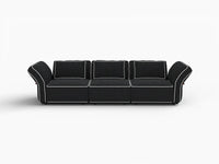 Deluxe Cloud 3-Seater Black Small Space Couch Sectional | 3-Piece, Bouclé Sherpa-Like Fabric, Easy To Clean