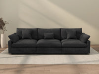 Sofá seccional Deluxe Cloud de 3 plazas, color negro, lavable | 3 piezas, tela de chenilla y lino, diseño modular
