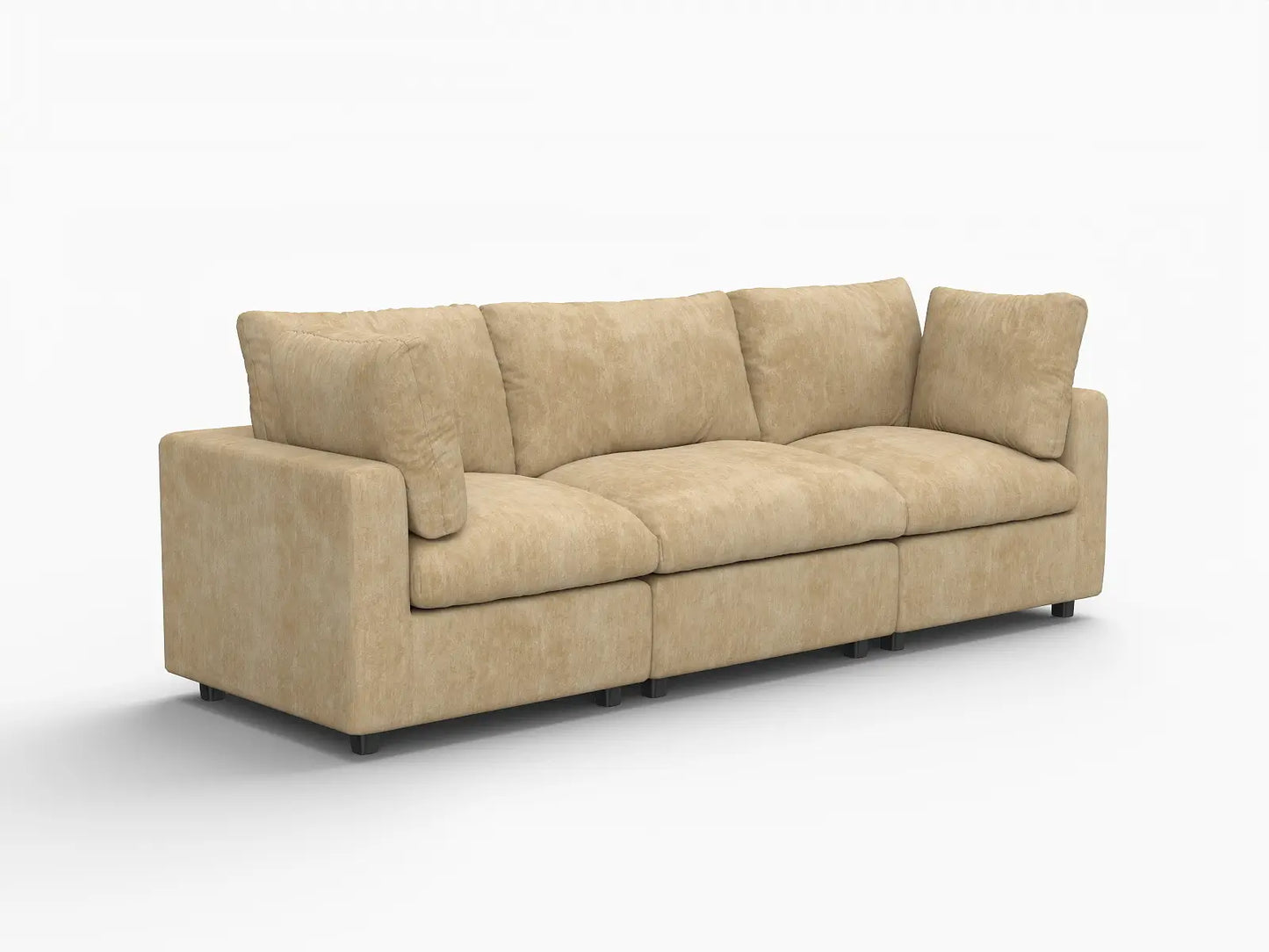 Fundas para Sofá Seccional Lounge Cloud | Funda de Sofá de Chenilla de Mezcla de Lino Caqui para 3 Plazas