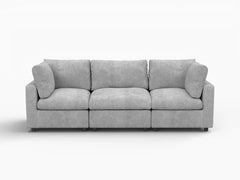 Fundas de sofá seccional Lounge Cloud | Funda de sofá de chenilla de mezcla de lino gris claro para 3 plazas