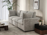 Sofá Seccional de 3 Plazas Deluxe Cloud Gris Claro | 3 Piezas, Tela de Chenilla con Mezcla de Lino, Fundas de Cojín Lavables