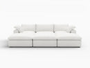 Deluxe Premium Cloud Sectional Sofa Covers | White Cotton and Linen Sofa Cover for 3-Seater with 3-Ottomans