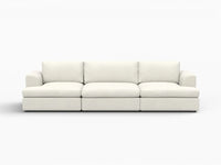 Deluxe Cloud 3-Seater White Small Space Couch Sectional | 3-Piece, Bouclé Sherpa-Like Fabric, Easy To Clean