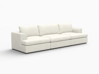 Deluxe Cloud 3-Seater White Small Space Couch Sectional | 3-Piece, Bouclé Sherpa-Like Fabric, Easy To Clean