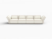 Deluxe Cloud 4-Seater Beige Large Space Couch Sectional | 4-Piece, Bouclé Sherpa-Like Fabric, Easy To Clean