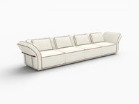 Deluxe Cloud 4-Seater Beige Large Space Couch Sectional | 4-Piece, Bouclé Sherpa-Like Fabric, Easy To Clean