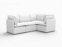 Deluxe Cloud 4-Seater Beige Large Space L-Shaped Sectional | 4-Piece, Linen Look Poly Fabric, Easy To Clean