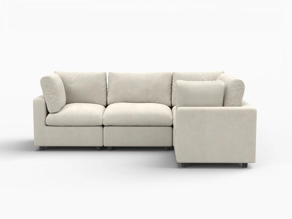 Fundas de sofá seccional Lounge Cloud | Funda de sofá de chenilla de lino y mezcla beige para sofá de 4 plazas