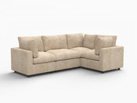 Deluxe Cloud 4-Seater Khaki Large Space L-Shaped Sectional | 4-Piece, Linen-Blend Chenille Fabric, Easy To Clean