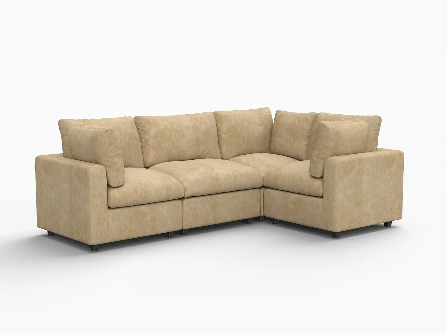 Fundas de sofá seccional Lounge Cloud | Funda de sofá de chenilla de lino-mezcla color caqui para 4 plazas