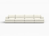 Deluxe Cloud 4-Seater White Large Space Couch Sectional | 4-Piece, Bouclé Sherpa-Like Fabric, Easy To Clean