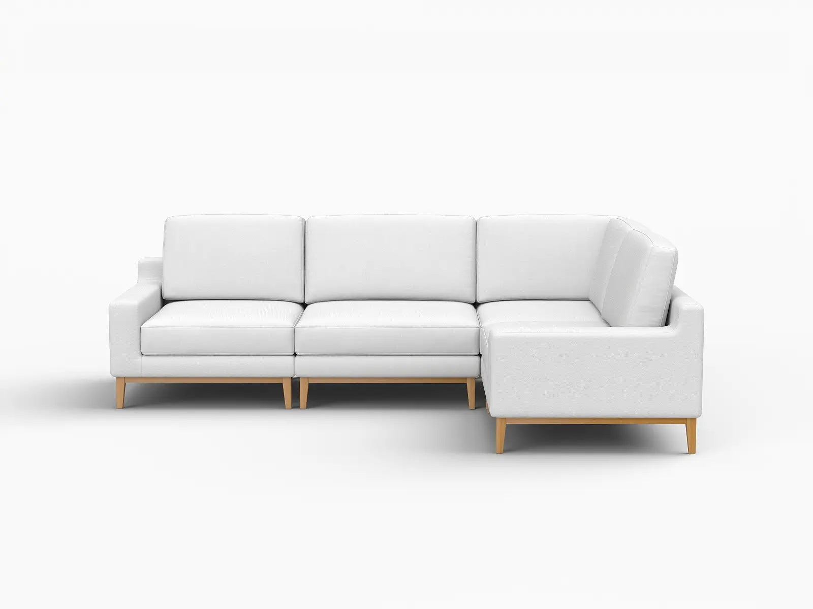 Deluxe Cloud 4-Seater White Large Space L-Shaped Sectional | 4-Piece, Linen Look Poly Fabric, Easy To Clean