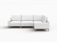 Deluxe Cloud 4-Seater White Large Space L-Shaped Sectional | 4-Piece, Linen Look Poly Fabric, Easy To Clean