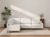 Deluxe Cloud 4-Seater White Large Space L-Shaped Sectional | 4-Piece, Linen Look Poly Fabric, Easy To Clean