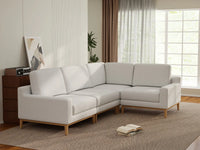 Deluxe Cloud 4-Seater White Large Space L-Shaped Sectional | 4-Piece, Linen Look Poly Fabric, Easy To Clean