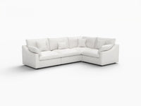 Deluxe Cloud 4-Seater White Pit Sectional | 4-Piece, Chenille And Linen Fabric, Washable Cushion Covers