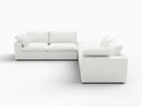 Deluxe Premium Cloud Sectional Sofa Covers | White Cotton and Linen Sofa Cover for 4-Seater with 1-Ottoman