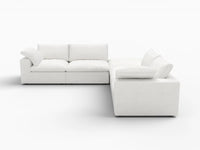 Deluxe Premium Cloud Sectional Sofa Covers | White Cotton and Linen Sofa Cover for 4-Seater with 1-Ottoman