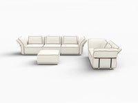 Deluxe Cloud 5-Seater Beige Large Space L-Shaped Sectional | 6-Piece (Includes 1 Ottoman), Bouclé Sherpa-Like Fabric, Easy To Clean