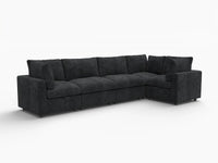 Fundas de sofá seccional Lounge Cloud | Funda de sofá chenilla mezcla de lino negro para 5 plazas