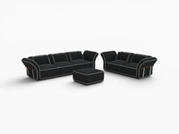Deluxe Cloud 5-Seater Black Large Space L-Shaped Sectional | 6-Piece (Includes 1 Ottoman), Bouclé Sherpa-Like Fabric, Easy To Clean