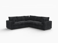 Fundas de sofá seccional Lounge Cloud | Funda de sofá chenilla de lino negro para 5 plazas