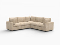 Deluxe Cloud 5-Seater Khaki Large Space V-Shaped Sectional | 5-Piece, Linen-Blend Chenille Fabric, Easy To Clean