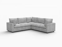 Fundas para sofá seccional Lounge Cloud | Funda de sofá de chenilla de mezcla de lino gris claro para 5 plazas