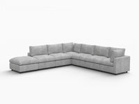 Fundas para sofás seccionales Cloud Lounge | Funda de sofá de chenilla con mezcla de lino gris claro para 6 plazas con 1 otomana