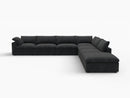 Deluxe Premium Cloud Sectional Sofa Covers | Black Cotton and Linen Sofa Cover for 6-Seater with 1-Ottoman