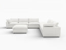 Deluxe Premium Cloud Sectional Sofa Covers | White Cotton and Linen Sofa Cover for 6-Seater with 2-Ottomans