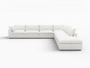 Deluxe Premium Cloud Sectional Sofa Covers | White Cotton and Linen Sofa Cover for 6-Seater with 1-Ottoman