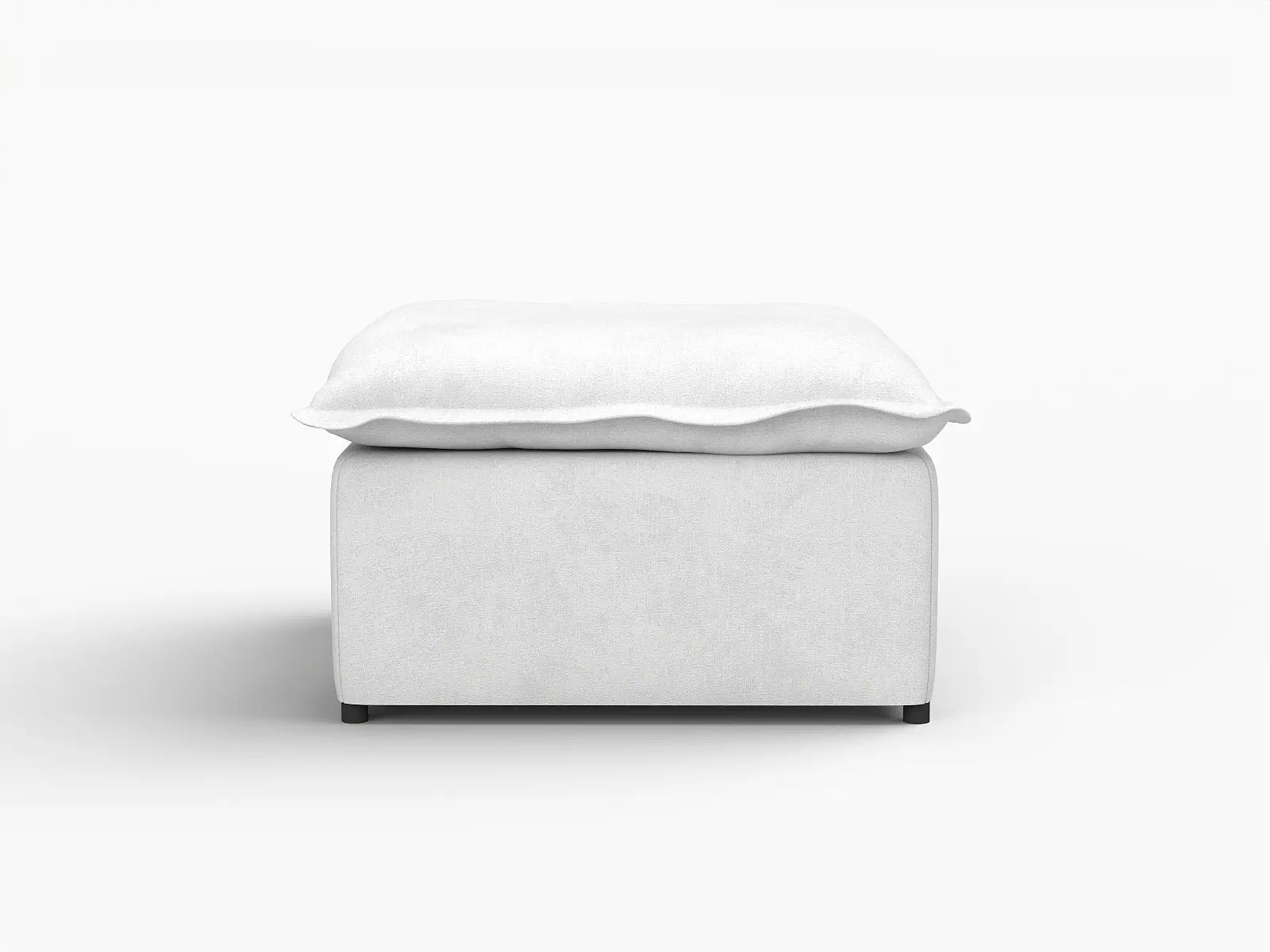 Deluxe Cloud Beige Ottoman | 1-Piece (Includes 1 Ottoman), Linen Look Poly Fabric, Easy To Clean