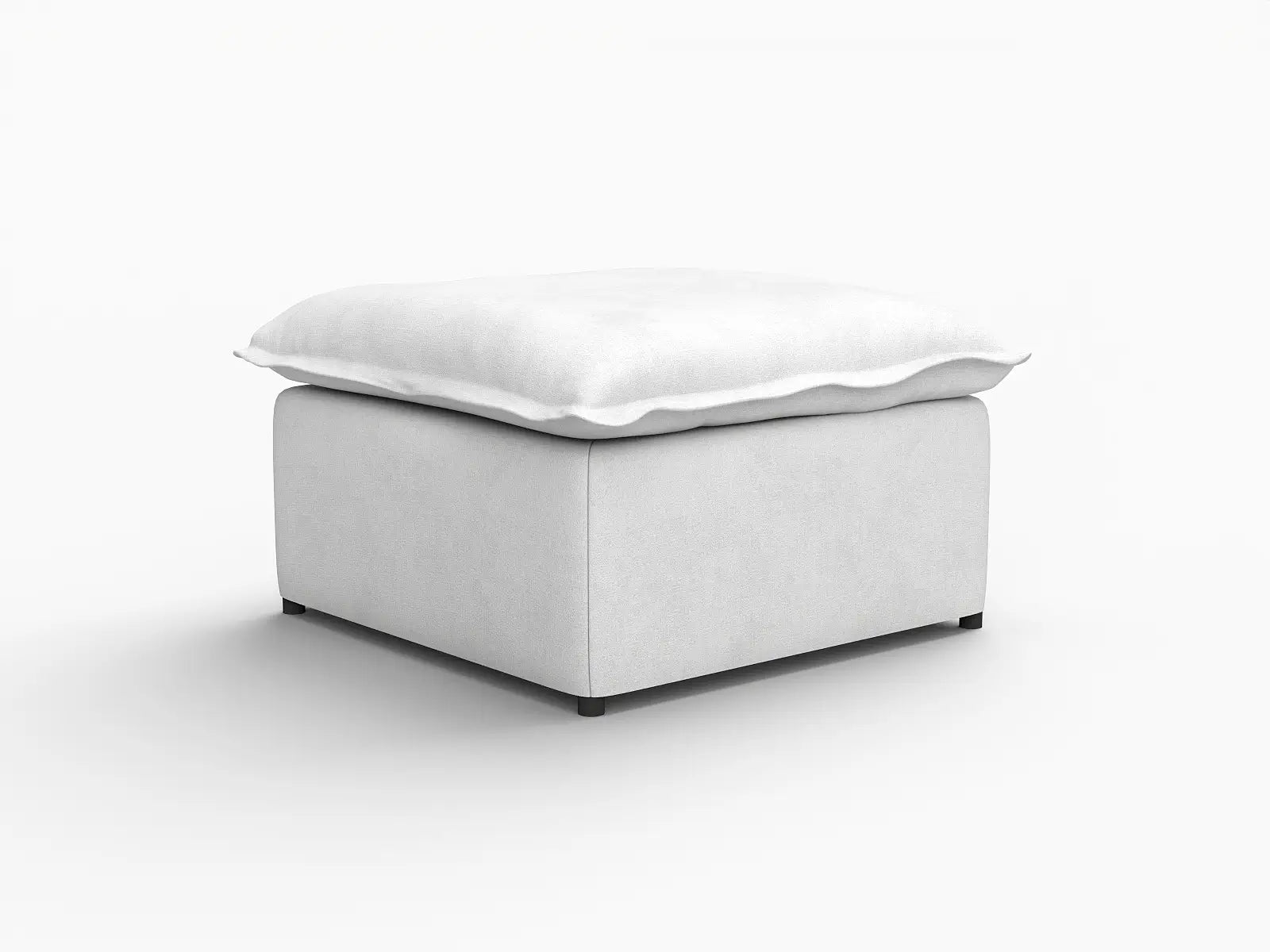 Deluxe Cloud Beige Ottoman | 1-Piece (Includes 1 Ottoman), Linen Look Poly Fabric, Easy To Clean