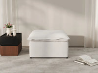 Deluxe Cloud Beige Ottoman | 1-Piece (Includes 1 Ottoman), Linen Look Poly Fabric, Easy To Clean