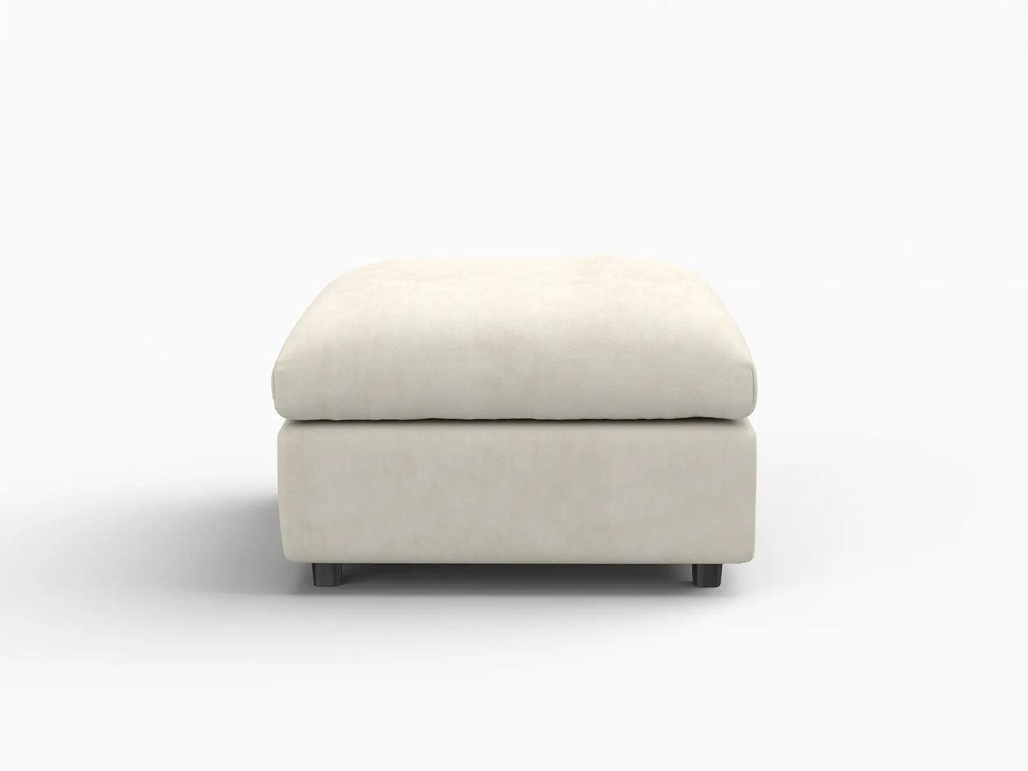 Puf de lujo nube beige | 1 pieza (incluye 1 puf), tela chenilla de mezcla de lino, fácil de limpiar