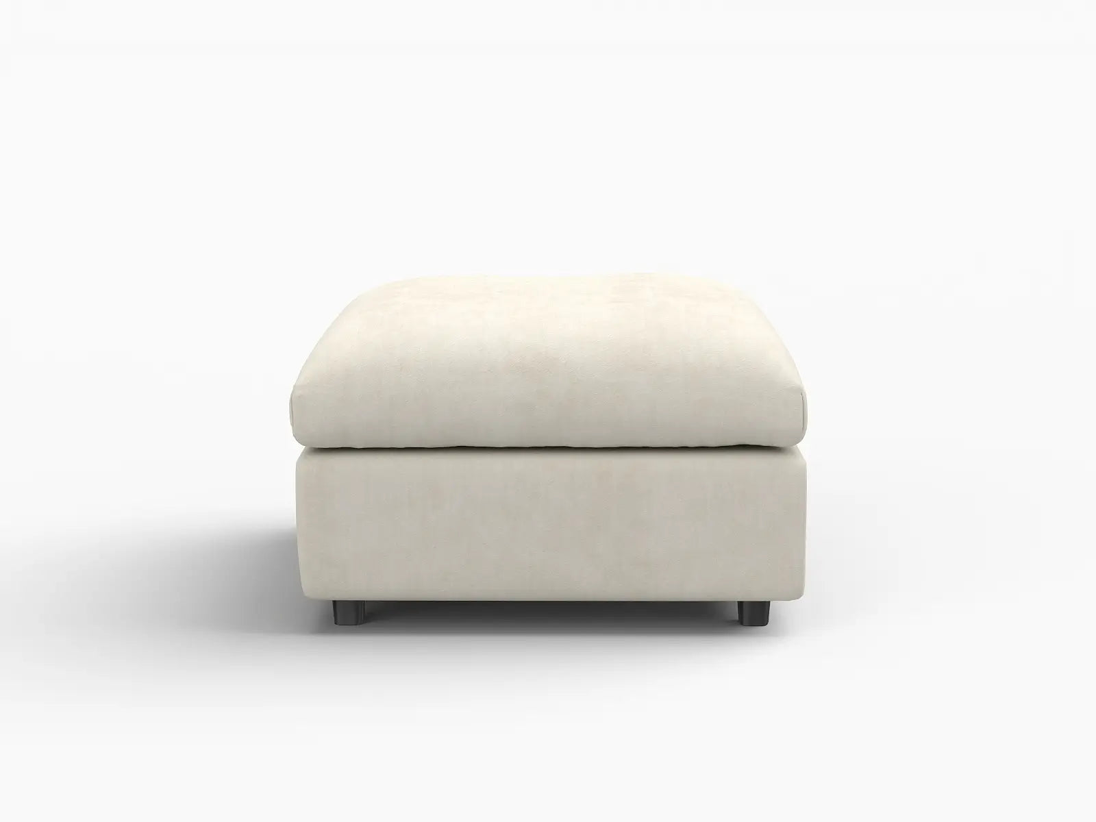 Puf de lujo nube beige | 1 pieza (incluye 1 puf), tela chenilla de mezcla de lino, fácil de limpiar