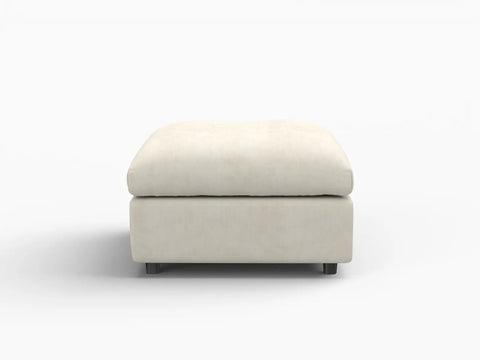 Lounge Cloud Sectional Sofa Covers | Beige Linen-Blend Chenille Sofa Cover for with 1-Ottoman