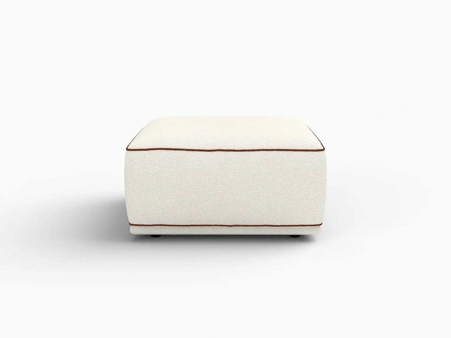 Deluxe Cloud Beige Small Space Ottoman | 1-Piece (Includes 1 Ottoman), Bouclé Sherpa-Like Fabric, Easy To Clean