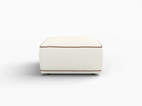 Deluxe Cloud Beige Small Space Ottoman | 1-Piece (Includes 1 Ottoman), Bouclé Sherpa-Like Fabric, Easy To Clean