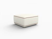 Deluxe Cloud Beige Small Space Ottoman | 1-Piece (Includes 1 Ottoman), Bouclé Sherpa-Like Fabric, Easy To Clean